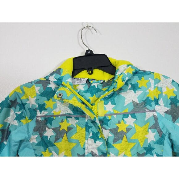 Lupilu Kids Insulated Rain  Jacket Hooded Star Patterned Blue Green Water-proof - Picture 7 of 12